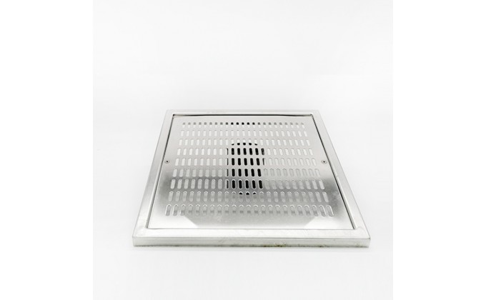 Griglia per piscina a pavimento quadrata in acciaio inox AISI 304