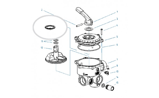 Ricambi valvola selettrice diametro 1 1/2'' e 2''- O-RING per molla valvola